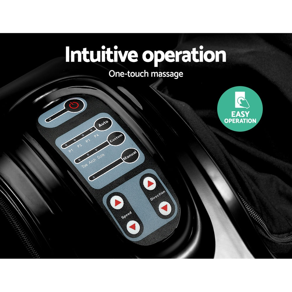 Livemor Foot Massager Shiatsu Massagers Electric Remote Roller Kneading Black FOOT-MASSAGE-11-BK