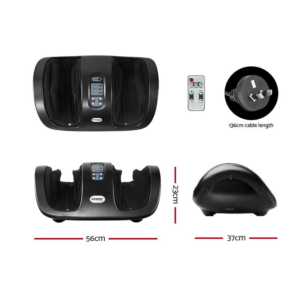 Livemor Foot Massager Shiatsu Massagers Electric Roller Kneading Leg Black FOOT-MASSAGE-188-BK