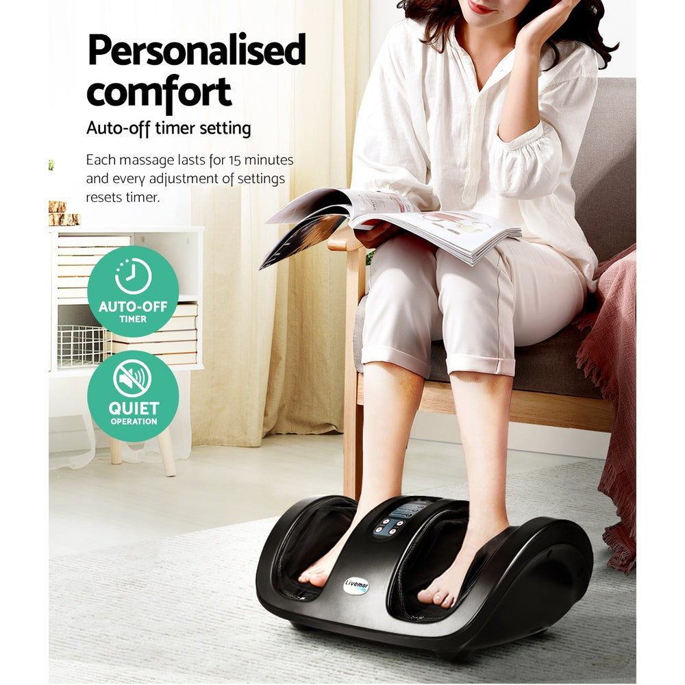Livemor Foot Massager Shiatsu Massagers Electric Roller Kneading Leg Black FOOT-MASSAGE-188-BK