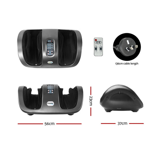 Livemor Foot Massager Shiatsu Massagers Electric Roller Kneading Leg Grey FOOT-MASSAGE-188-SI