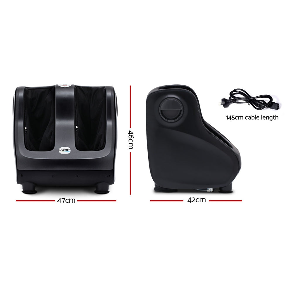 Livemor Foot Massager Shiatsu Massagers Electric Roller Calf Leg Kneading Black FOOT-MASSAGE-288-BK