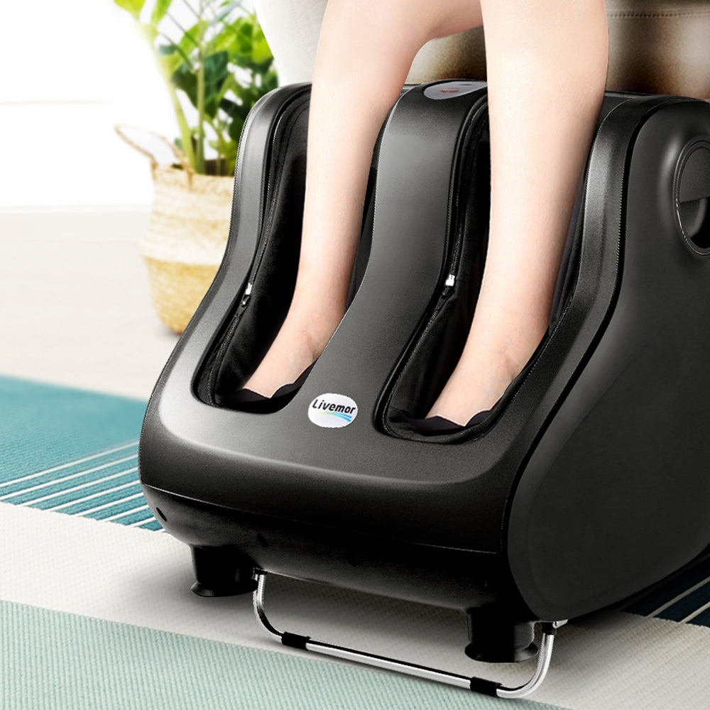 Livemor Foot Massager Shiatsu Massagers Electric Roller Calf Leg Kneading Black FOOT-MASSAGE-288-BK