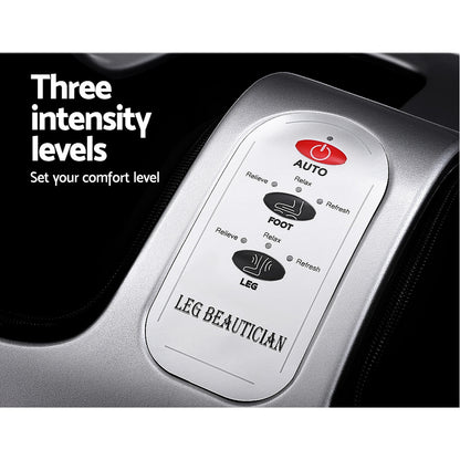 Livemor Foot Massager Shiatsu Massagers Electric Roller Calf Leg Kneading Silver FOOT-MASSAGE-288-SI