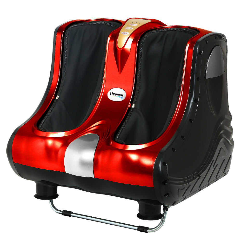 Livemor Foot Massager Massagers Shiatsu Electric Roller Ankle Calf Leg Kneading Red FOOT-MASSAGE-LF03-RD