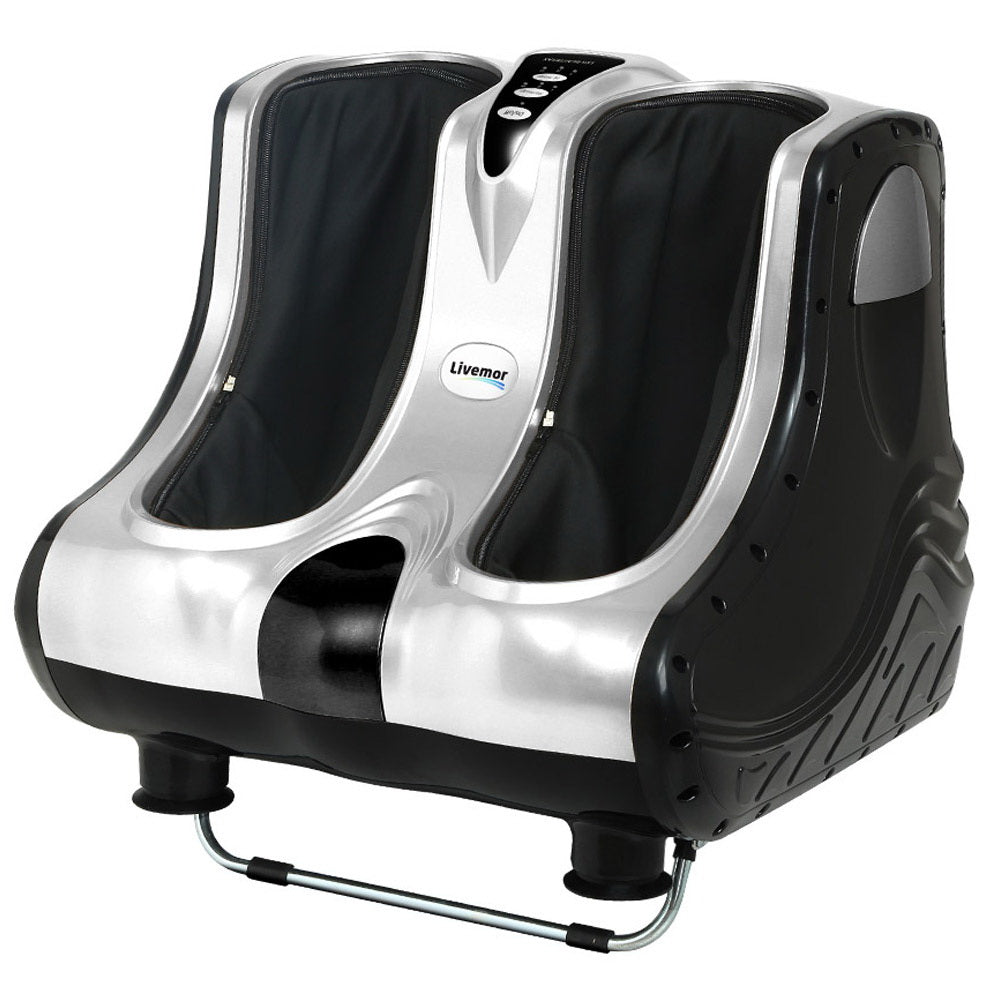 Livemor Foot Massager Massagers Shiatsu Electric Roller Ankle Calf Leg Kneading Silver FOOT-MASSAGE-LF03-SI