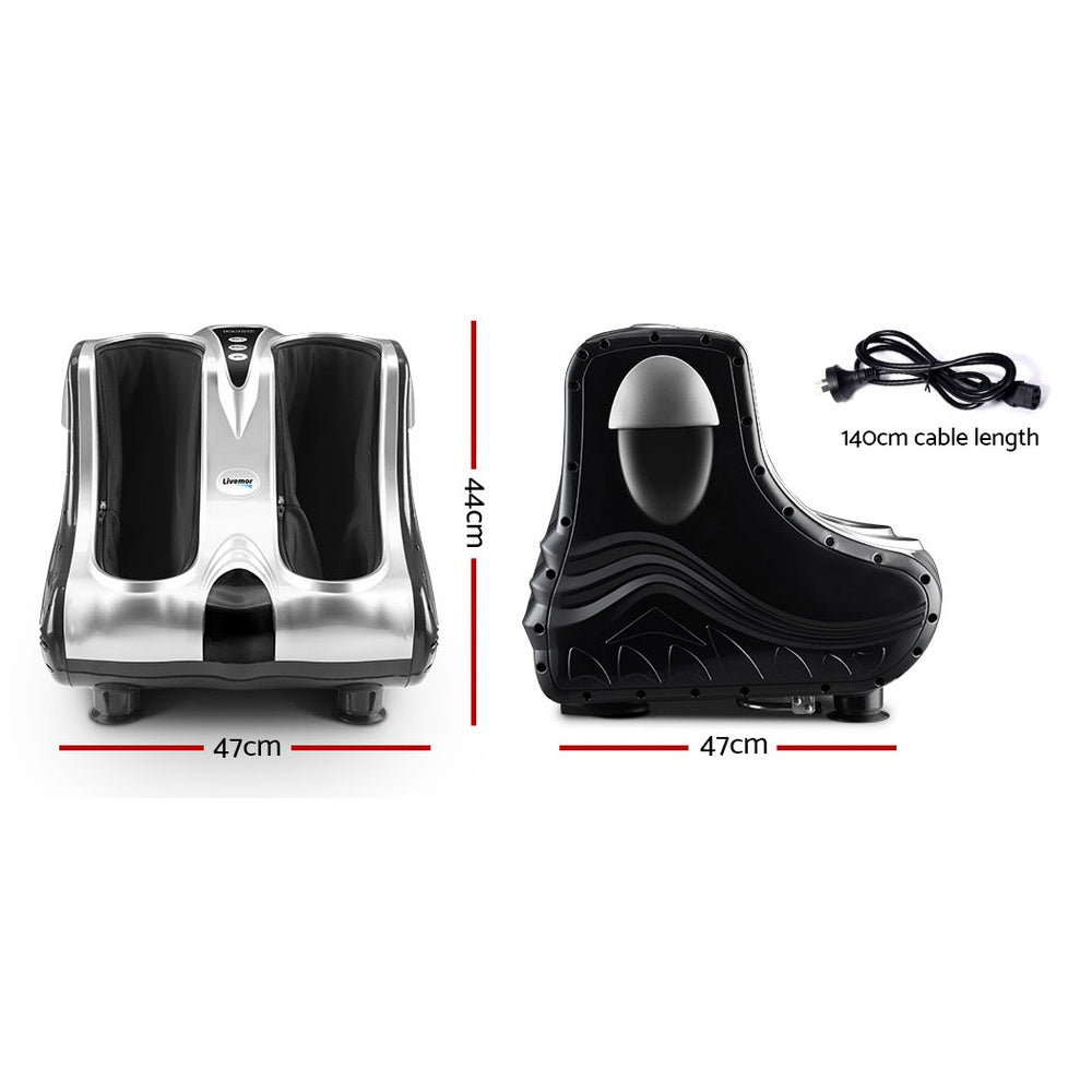 Livemor Foot Massager Massagers Shiatsu Electric Roller Ankle Calf Leg Kneading Silver FOOT-MASSAGE-LF03-SI