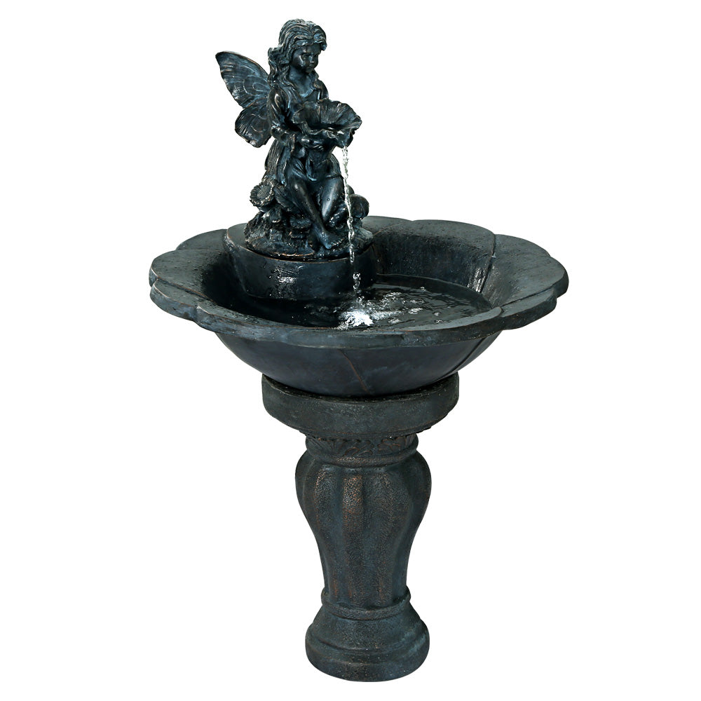 Gardeon Solar Water Feature with LED Lights Angel 94cm FOUNT-ANGEL-BU