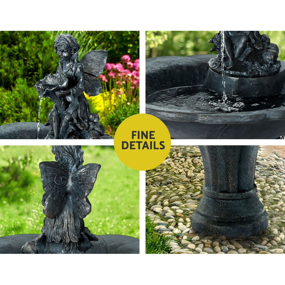 Gardeon Solar Water Feature with LED Lights Angel 94cm FOUNT-ANGEL-BU