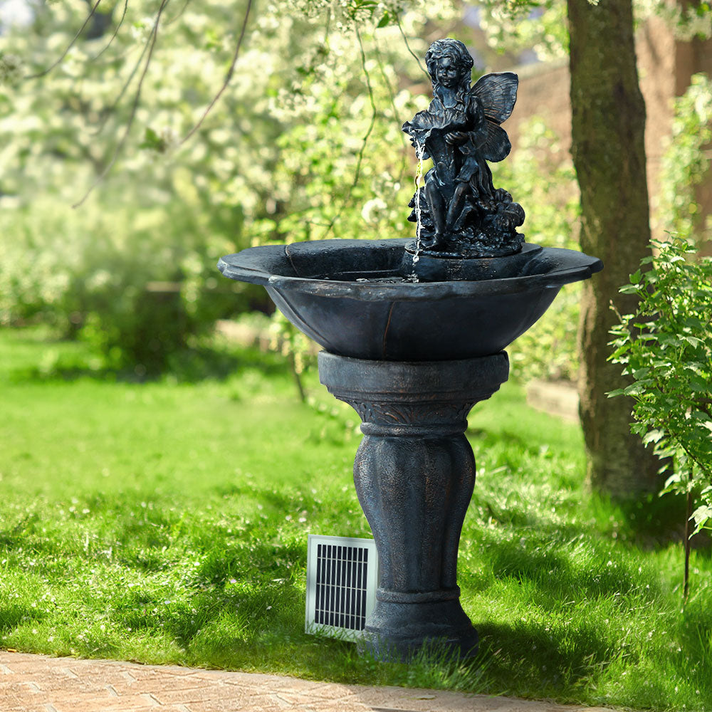Gardeon Solar Water Feature with LED Lights Angel 94cm FOUNT-ANGEL-BU