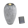 Gardeon Solar Fountain Water Feature Outdoor Fountain LED Lights Beige FOUNT-B-CYLINDER-BG