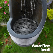 Gardeon Solar Fountain Water Feature Bird Bath Outdoor Garden Cascade 48CM Grey FOUNT-B-WATF-50-GY