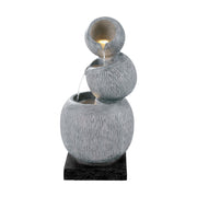 Gardeon Solar Fountain Water Feature Bird Bath Garden LED Light 80CM Grey FOUNT-BALL-3LVL-80-GY
