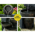 Gardeon Solar Water Feature Cascading Fountain 5 Tiered Bowl Bird Bath 99CM FOUNT-BOWL-5LVL-BR