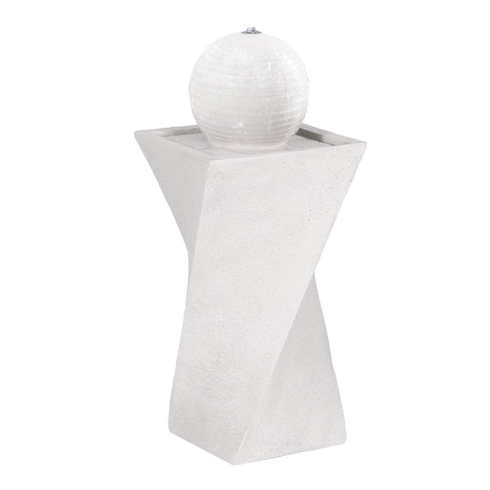 Gardeon Solar Fountain Water Feature Bird Bath Outdoor Garden LED Lights Ball 85CM FOUNT-MOON-CR