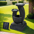 Gardeon Solar Water Feature Cascading Fountain 3-Tier Mushroom LED Light 70CM FOUNT-MUSHROOM-BLUE