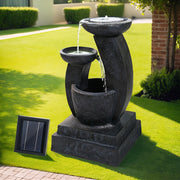 Gardeon Solar Water Feature Cascading Fountain 3-Tier Mushroom LED Light 70CM FOUNT-MUSHROOM-BLUE