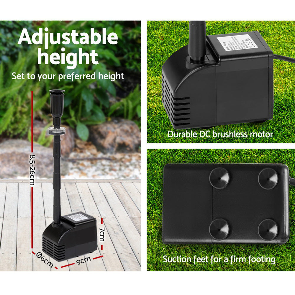 Gardeon Solar Pond Pump Submersible Water Fountain Kit 6.6FT FOUNT-POND-B-100