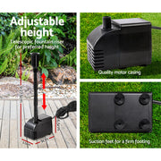 Gardeon Solar Pond Pump Submersible Water Fountain Kit with 2 Panels 7.2FT FOUNT-POND-B-200-1200