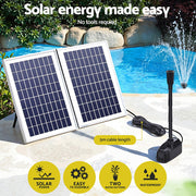 Gardeon Solar Pond Pump Submersible Water Fountain Kit with 2 Panels 1600L/H FOUNT-POND-B-270-1600