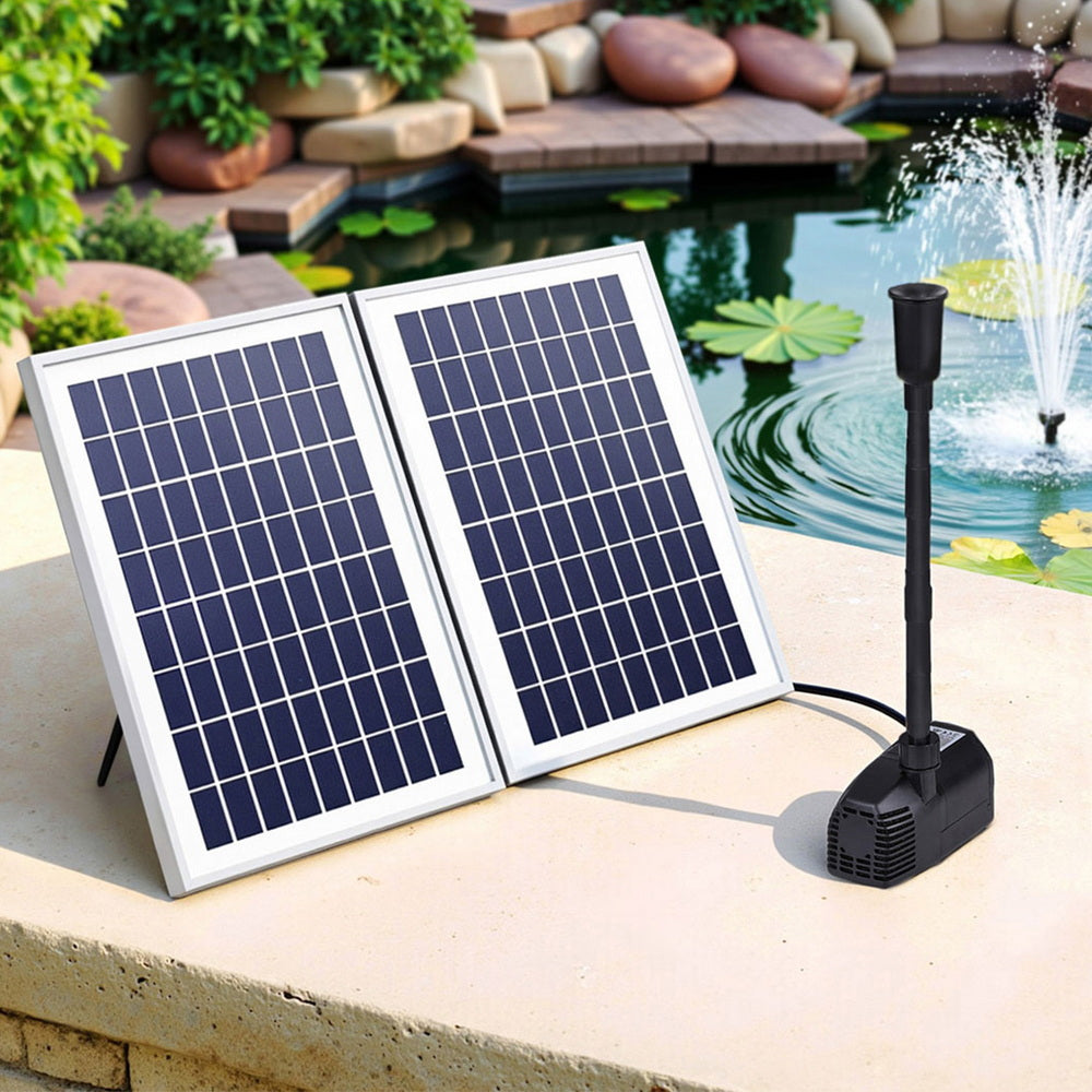 Gardeon Solar Pond Pump Submersible Water Fountain Kit with 2 Panels 1600L/H FOUNT-POND-B-270-1600