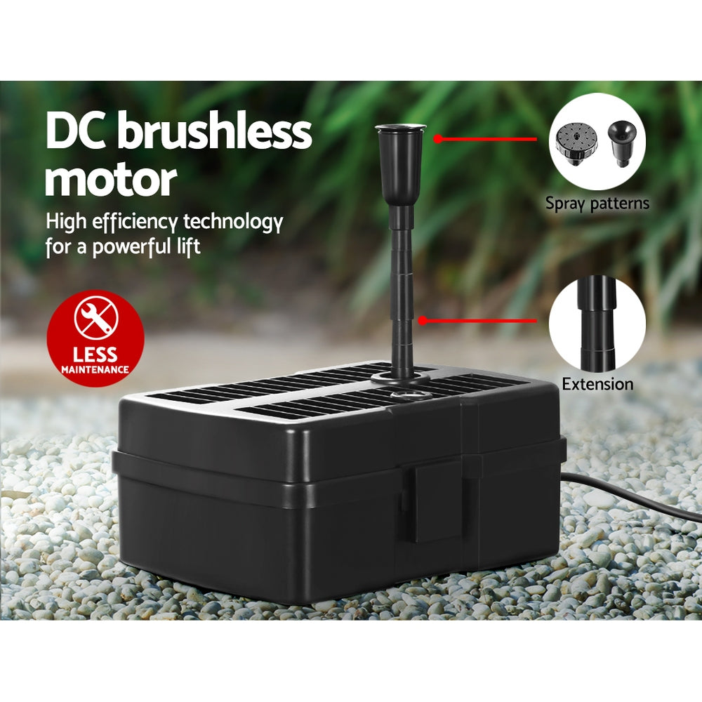 Gardeon Solar Pond Pump with Filter Box 4.6FT FOUNT-POND-B-500-BOX
