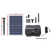 Gardeon Solar Pond Pump Water Fountain Filter Box Submersible Outdoor Pool 6.6FT FOUNT-POND-B-800-BOX