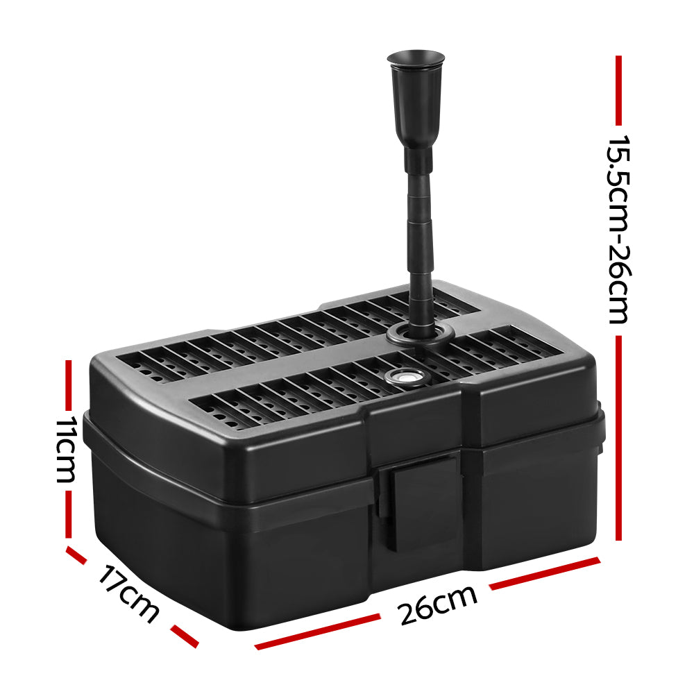 Gardeon Solar Pond Pump Water Fountain Filter Box Submersible Outdoor Pool 6.6FT FOUNT-POND-B-800-BOX