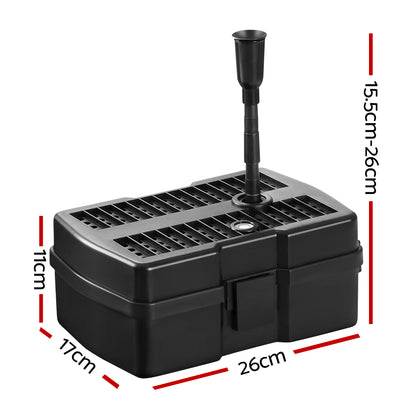 Gardeon Solar Pond Pump Water Fountain Filter Box Submersible Outdoor Pool 6.6FT FOUNT-POND-B-800-BOX