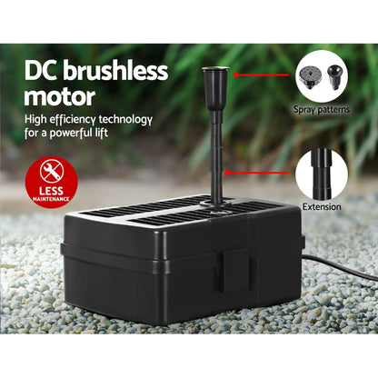 Gardeon Solar Pond Pump Water Fountain Filter Box Submersible Outdoor Pool 6.6FT FOUNT-POND-B-800-BOX
