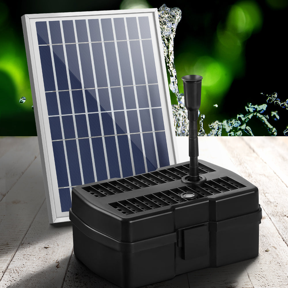 Gardeon Solar Pond Pump Water Fountain Filter Box Submersible Outdoor Pool 6.6FT FOUNT-POND-B-800-BOX