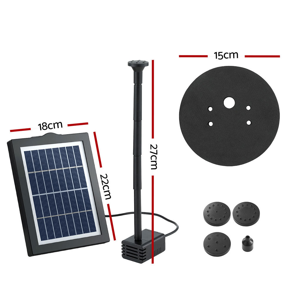Gardeon Solar Pond Pump Water Fountain Submersible Floating Bird Bath 190L/H FOUNT-POND-B-BB03