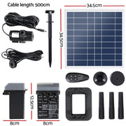 Gardeon Solar Pond Pump with Battery Kit LED Lights 9.8FT FOUNT-POND-B-DX120