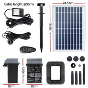 Gardeon Solar Pond Pump Submersible Fountain with Battery Kit LED Lights 5.2FT FOUNT-POND-B-DX90