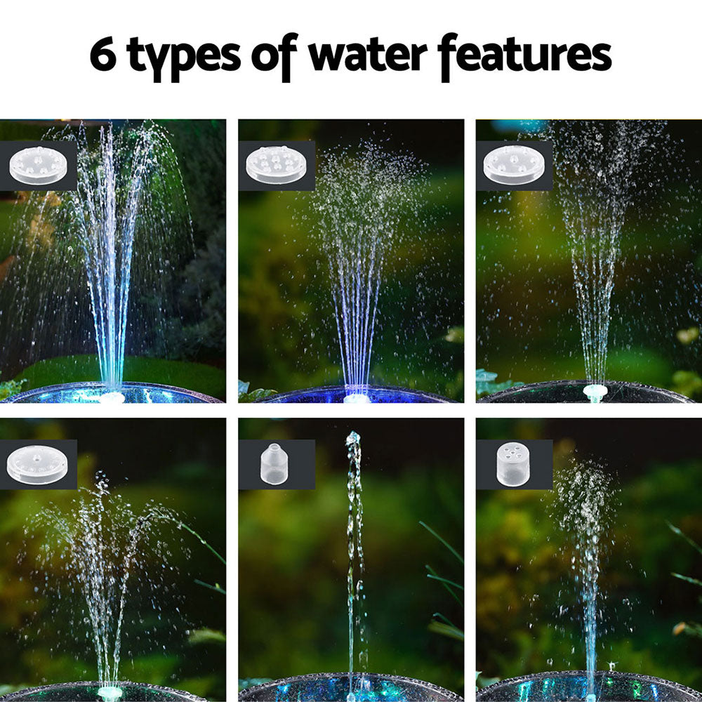 Gardeon Floating Solar Pond Water Fountain Pump Outdoor Fountains LED Light FOUNT-POND-B-LED-BB02