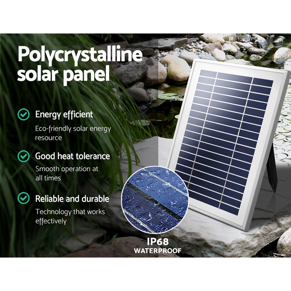 Gardeon Solar Pond Pump Submersible Water Fountain with Battery Kit LED Lights 4.3FT FOUNT-POND-B-LI-DX50