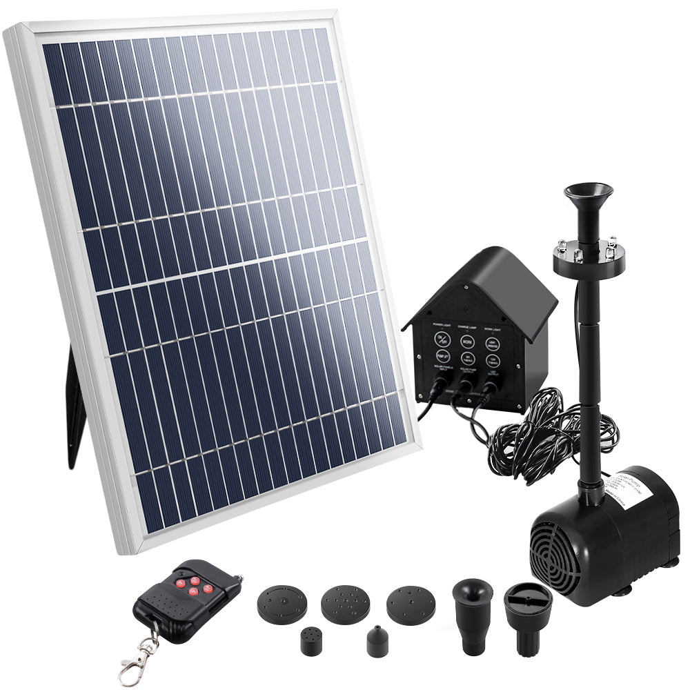 Gardeon Solar Pond Pump with Battery Kit LED Lights 8.8 FT FOUNT-POND-C-DX120