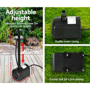 Gardeon Solar Pond Pump with Battery Kit LED Lights 8.8 FT FOUNT-POND-C-DX120