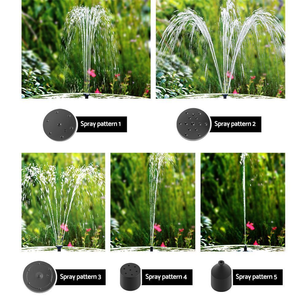 Gardeon Solar Pond Pump with Battery LED Lights 4 FT FOUNT-POND-C-DX36