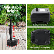 Gardeon Solar Pond Pump with Battery LED Lights 4 FT FOUNT-POND-C-DX36