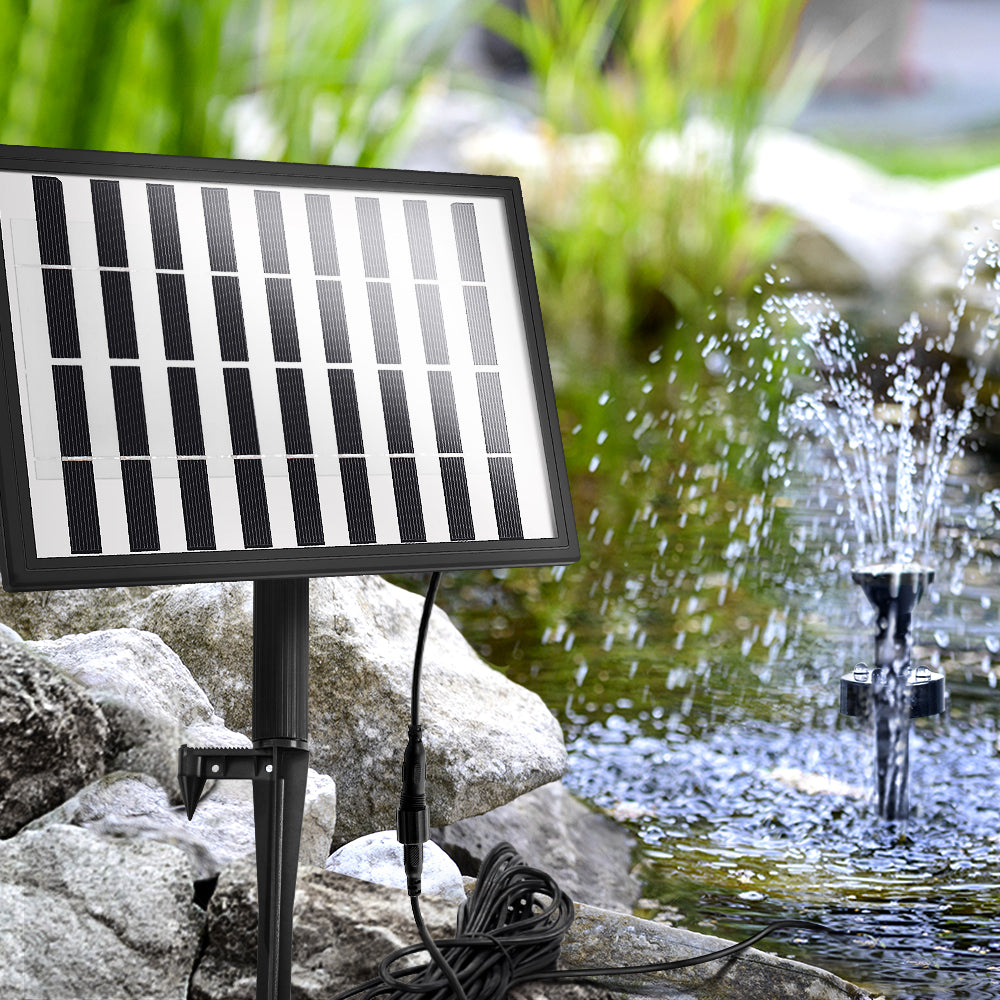 Gardeon Solar Pond Pump with Battery LED Lights 4 FT FOUNT-POND-C-DX36