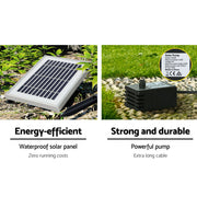 Gardeon Solar Fountain Water Fountain Feature Cascading Fountain LED Lights 76CM Grey FOUNT-STEAN-3LVL-BR