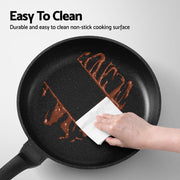 5-Star Chef Non Stick Frying Pan Cast Aluminium Steak Skillet BBQ Cookware 30cm FP-1CA-BK