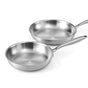 5-star Chef Frying Pan Stainless Steel Uncoated Twin Frypan Set 25/30cm Silver FP-2SET-SI