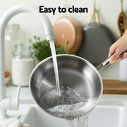 5-star Chef Frying Pan Stainless Steel Uncoated Twin Frypan Set 25/30cm Silver FP-2SET-SI