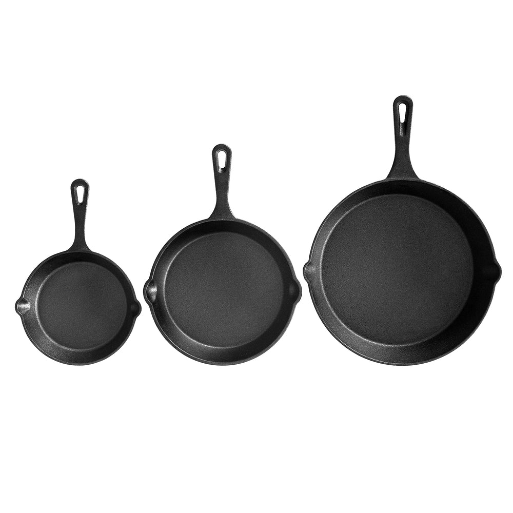 5-star chef Non Stick Frying Pan Cast Iron 3PCS FP-3SET-BK