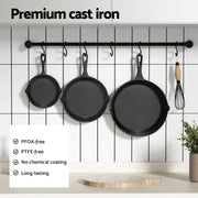 5-star chef Non Stick Frying Pan Cast Iron 3PCS FP-3SET-BK