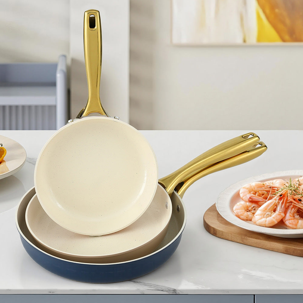 5-star Chef Frying Pan 3PCS Shades Frypan Set Ceramic Coating Multi Colour FP-3SET-MT