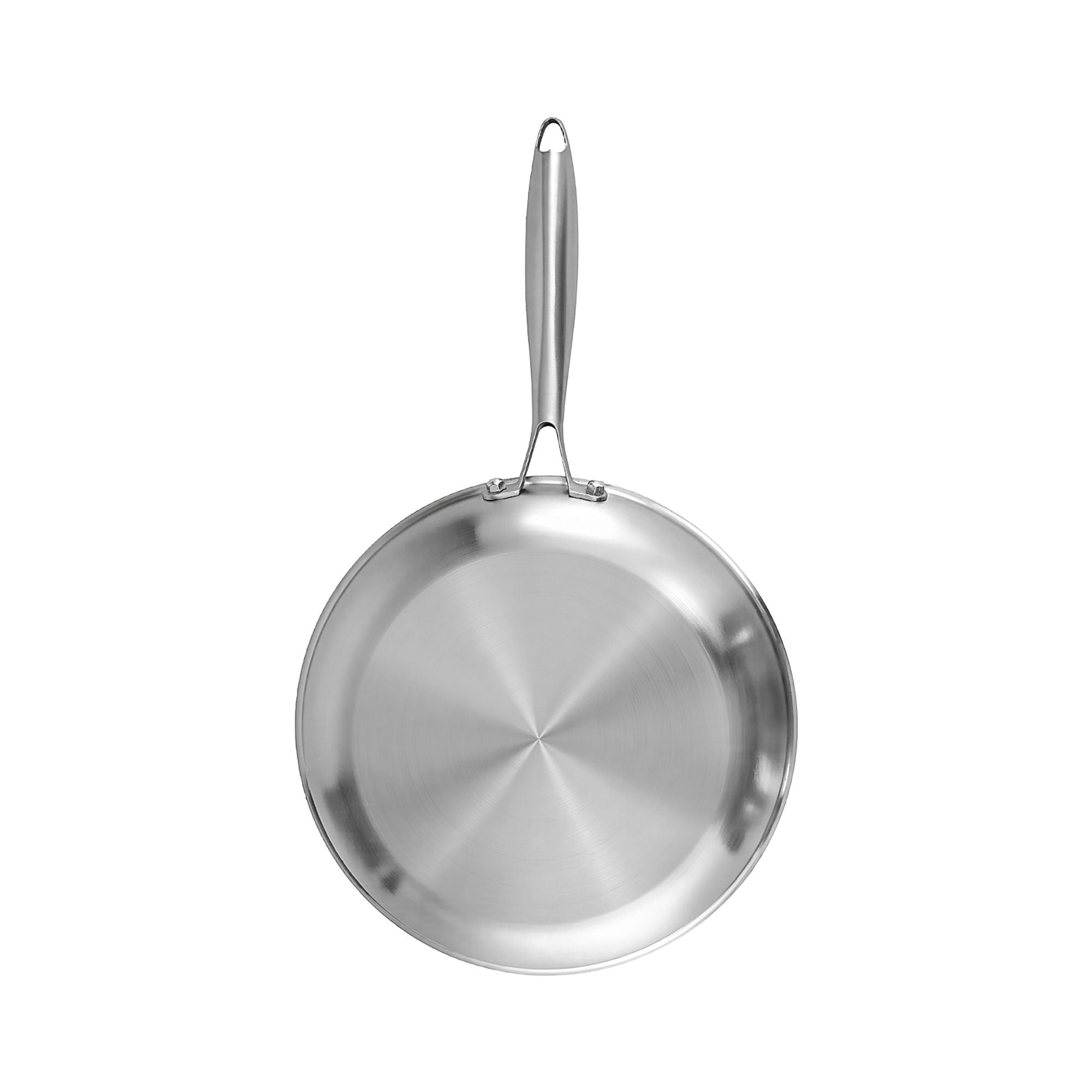 5-Star Chef 30cm Stainless Steel Frying Pan Uncoated Frypan with Tri-Ply Body Silver FP-SI-28CM