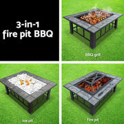 Grillz Fire Pit BBQ Grill Ice Bucket 3-In-1 Table FPIT-BBQ-3IN1-9444-ICE