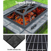 Grillz Fire Pit BBQ Grill Ice Bucket 3-In-1 Table FPIT-BBQ-3IN1-9444-ICE